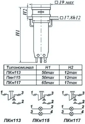 ПКН117-1жВ переключатель фото 3